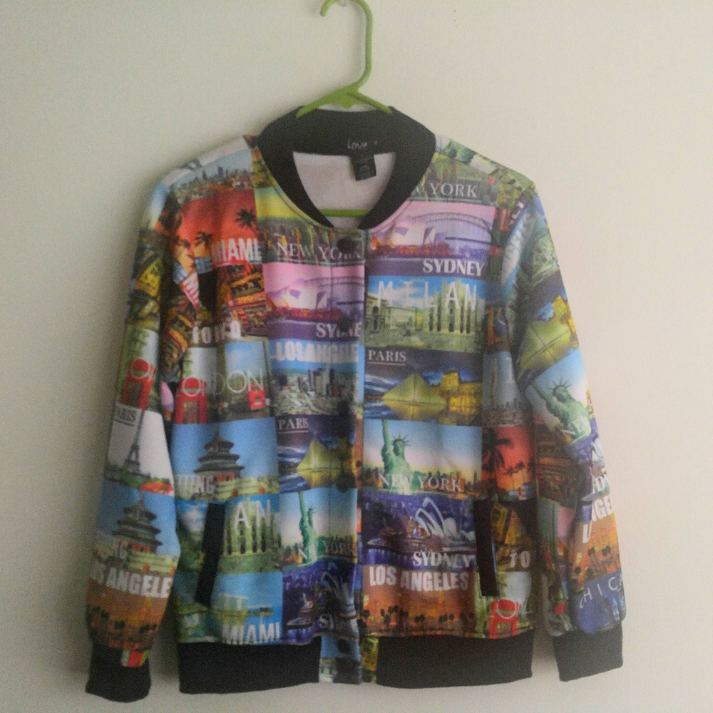 Love Postcard Print Lightweight Jacket